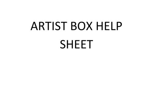 Artist Analysis Activity