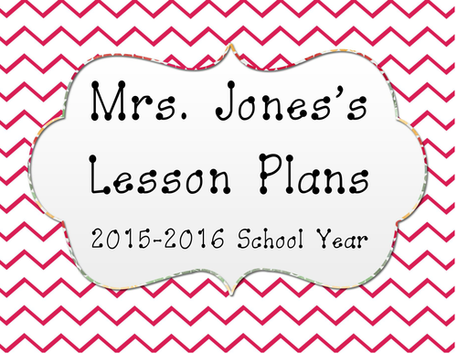 Personalized Elementary Weekly Lesson Planning Sheet
