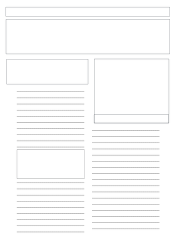 Newspaper report worsheet