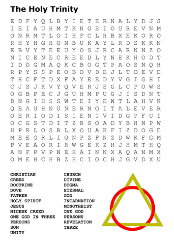 The Holy Trinity Word Search 