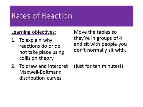 Collision theory and Maxwell-Boltmann distribution