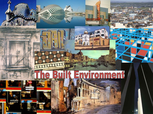 Art Project 'The Built Environment ' - 13 artists/designers slides, great for  laminating.