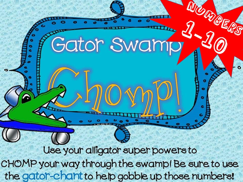 Gator Swamp Chomp - Greater than/Less than 1-10 - CCSS:  1.NBT.B.3, K.CC.C.6, K.CC.C.7