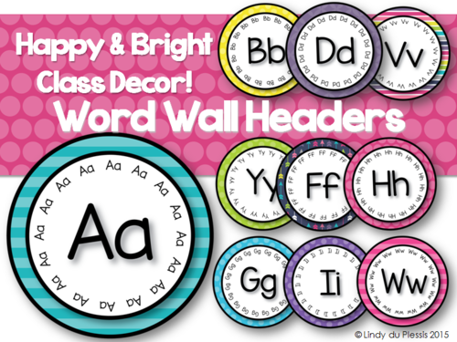 Word Wall Headers