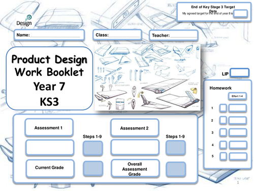 product design booklet with steps for year 7 teaching resources