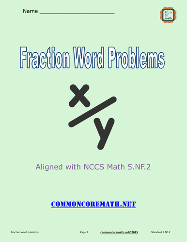 Fraction Word Problems -5.NF.2