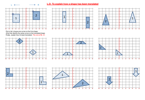 Translation Maths Worksheet Tes