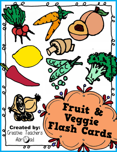 Fruit and Veggie Flash Cards - Printable