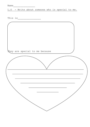 my special person worksheet 