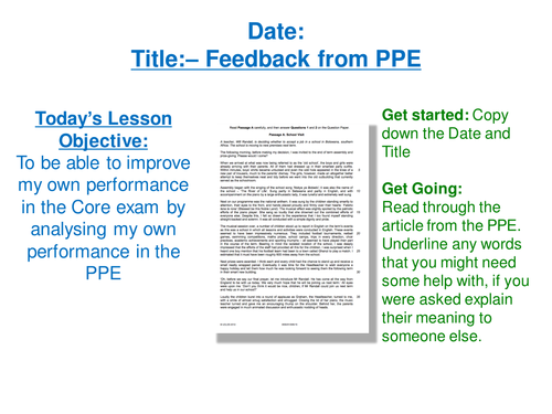 Cambridge iGCSE English 2015/16 Core Paper- Prepare for iGCSE Unit Based on Actual Materials