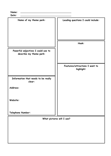 A blank leaflet template | Teaching Resources