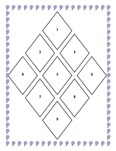 Blank diamond nine template 