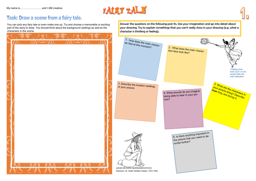 Fairy Tale creative writing frame. Can be used in part or as a whole. Ready to use in lesson.