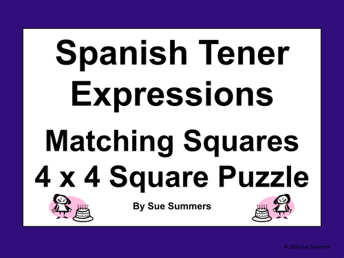 Tener Expressions 4 x 4 Matching Squares Puzzle