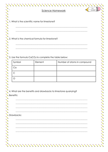 Limestone Homework