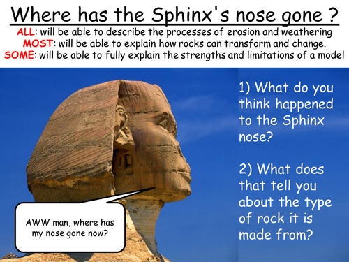 Rock Cycle: Where has the Sphinixs nose gone?
