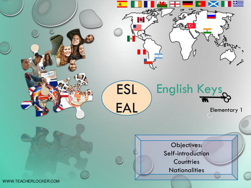 ESL/EAL self-introduction, countries and nationalities Freebie