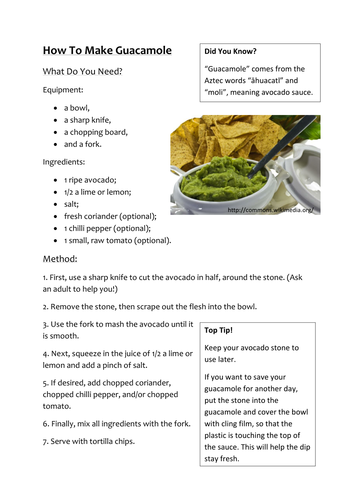 How To Make Guacamole - Instructions Example