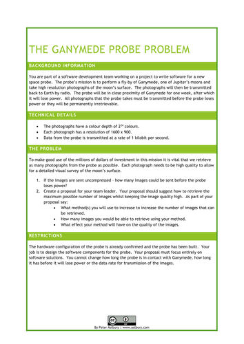 Image Representation & Compression Task | The Ganymede Problem
