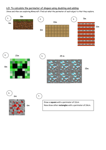 kindergarten for printable worksheet english free perimeter Resources Tes Minecraft  Teaching  by Englishgirl8