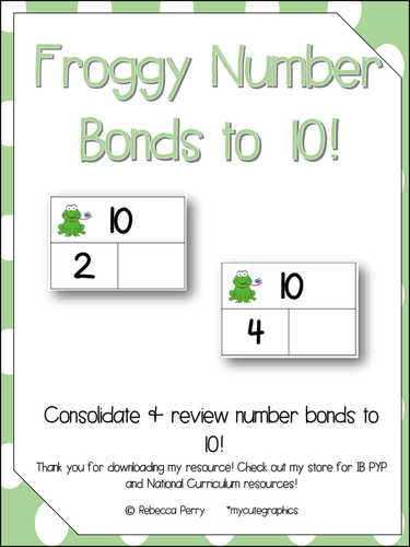 Number Bonds to 10! Frog Themed! 