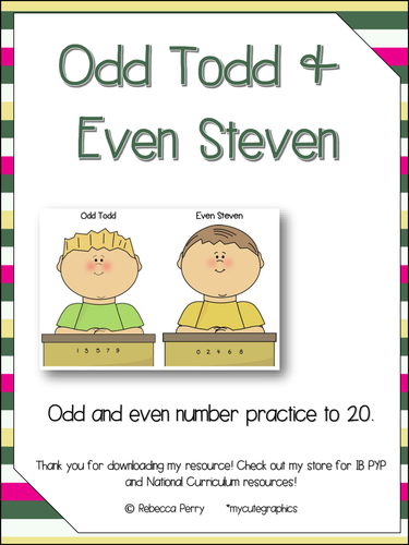 Odd Todd & Even Steven - Numbers to 20 - Print, Laminate, Go!