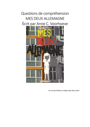 Mes Deux ALLEMAGNE de Anne C. Voorhoeve