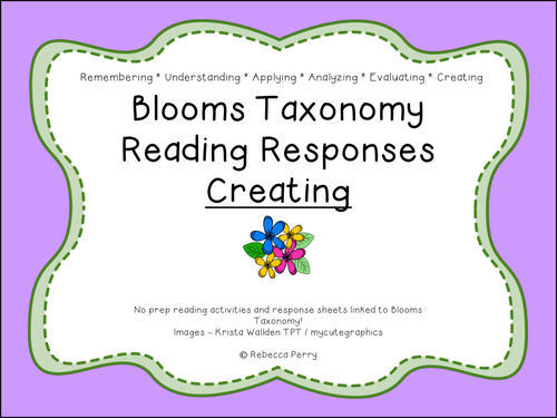 Blooms Taxonomy Reading Responses – 12 NO PREP activities for creating! Guided Reading! 