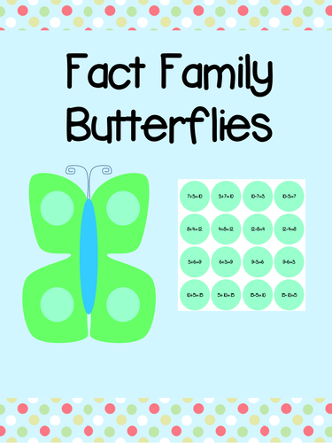 Fact Family Butterfly - Number Bonds to 10 - Math Activity! 