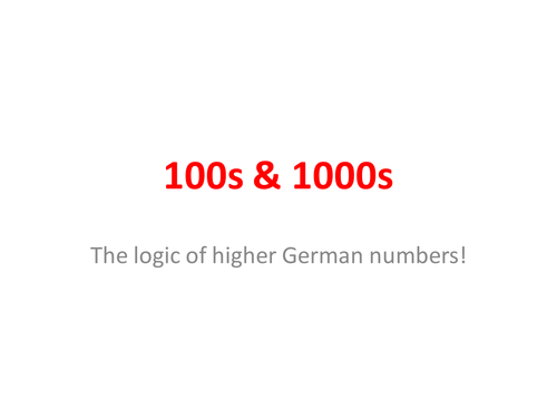 100s & 1000s in German