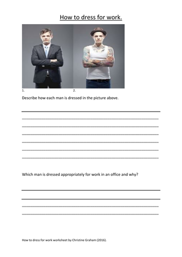 How to dress for work. | Teaching Resources