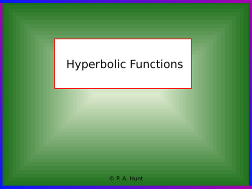 Hyperbolic Functions (A-Level Further Maths)
