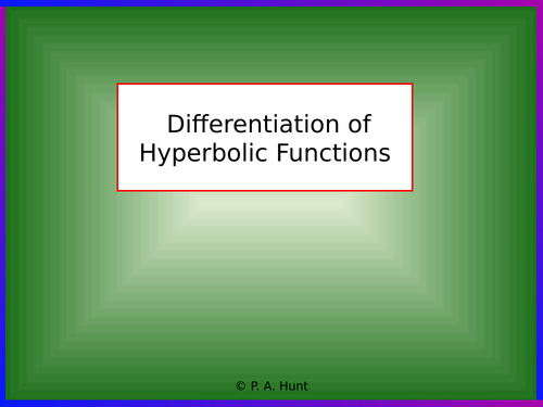 Differentiation of Hyperbolic Functions (A-Level Further Maths)