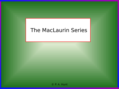 MacLaurin's Series (A-Level Further Maths)