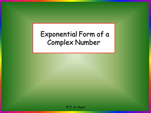 Exponential Form of a Complex Number