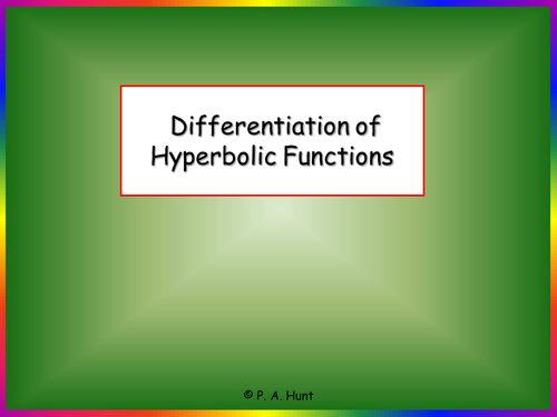 Differentiation of Hyperbolic Functions