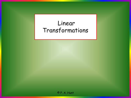 Matrices and Linear Transformations