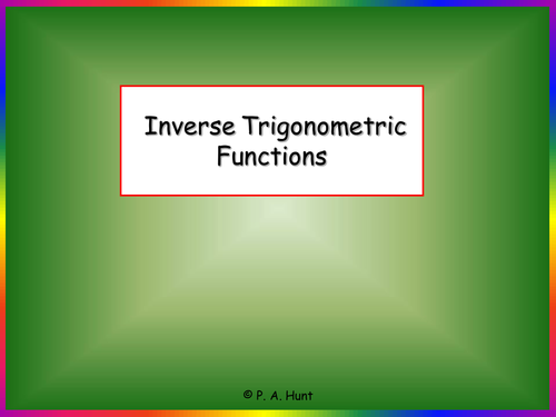 Inverse Trigonometric Functions