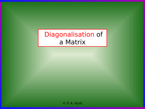 Diagonalisation of a Matrix (A-Level Further Maths)