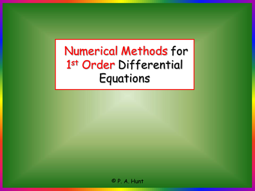 Numerical Methods for 1st Order Differential Equations