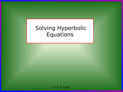 Solving Hyperbolic Equations (A-Level Further Maths)