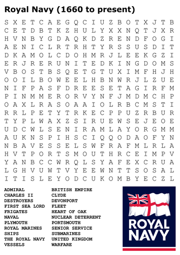 The Royal Navy Word Search