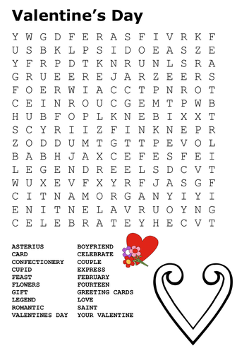 Valentines Day Word Search 