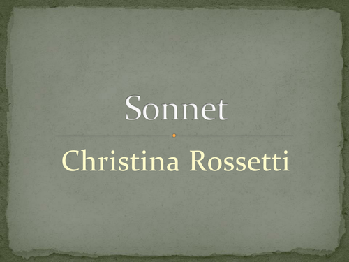 Sonnet by Christina Rossetti - I Wish I Could Remember