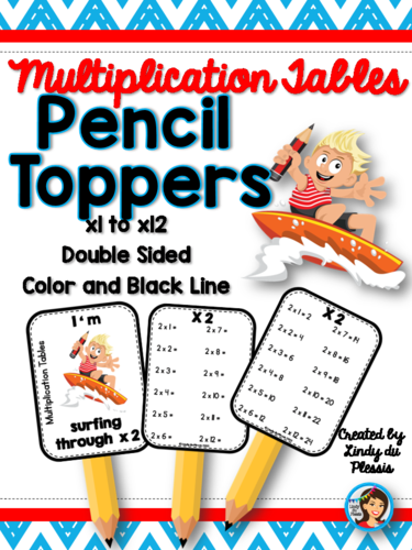 Mutiplication Pencil Toppers