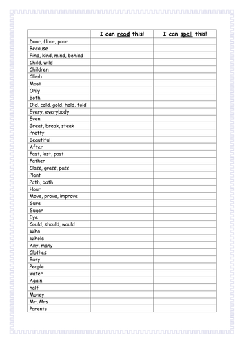 y2 common exception words teaching resources