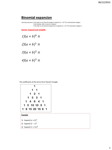 Core 2 Introduction to binomial expansion  