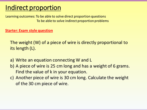 Introduction to inverse proportion 