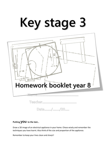 Drawing excerices homework booklets.