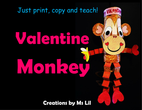 Monkey Lantern Craft ::  Valentine’s Day Craft  ::  Valentine’s Day Activity